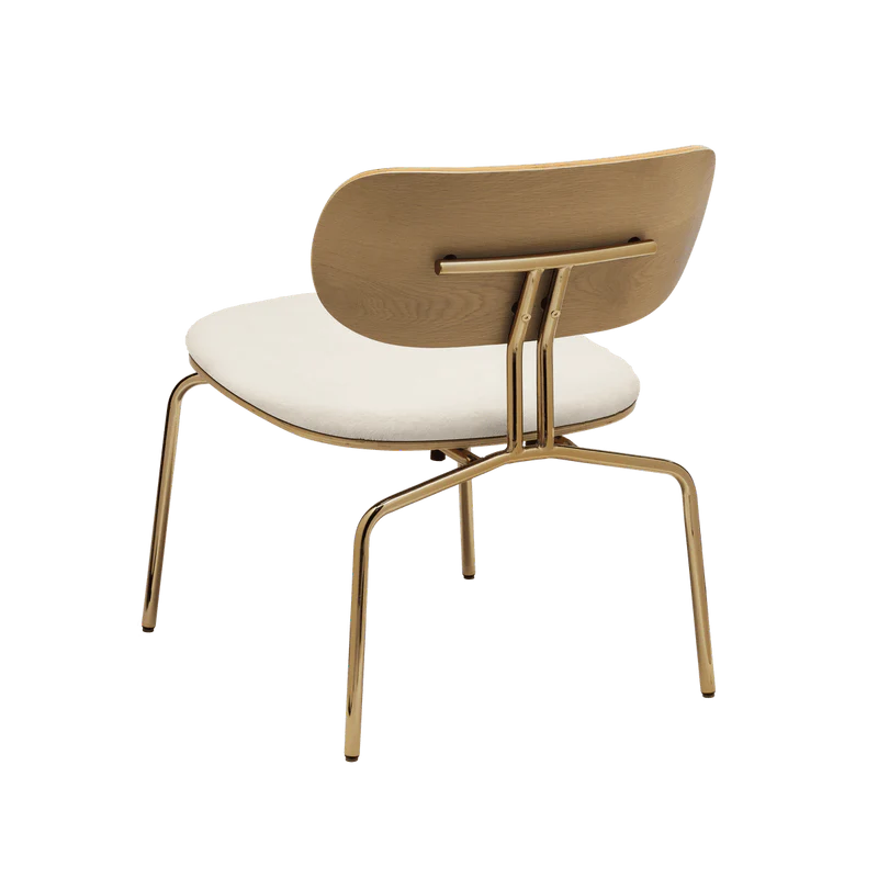 Curious fa fotel plüss párnával réz lábbal