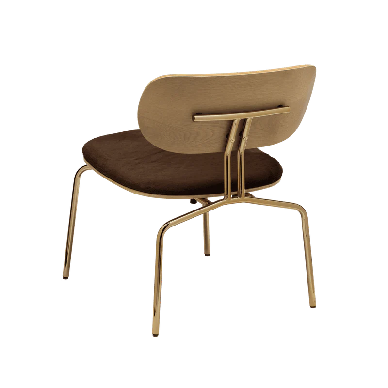 Curious fa fotel plüss párnával réz lábbal