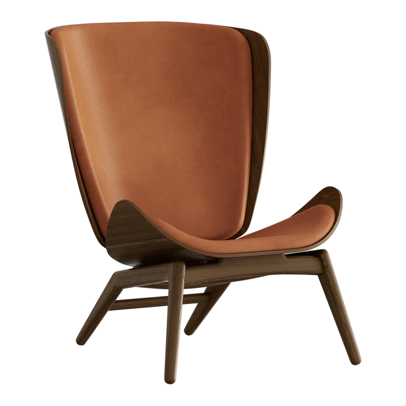 The Reader bőr fotel sötétbarna kerettel