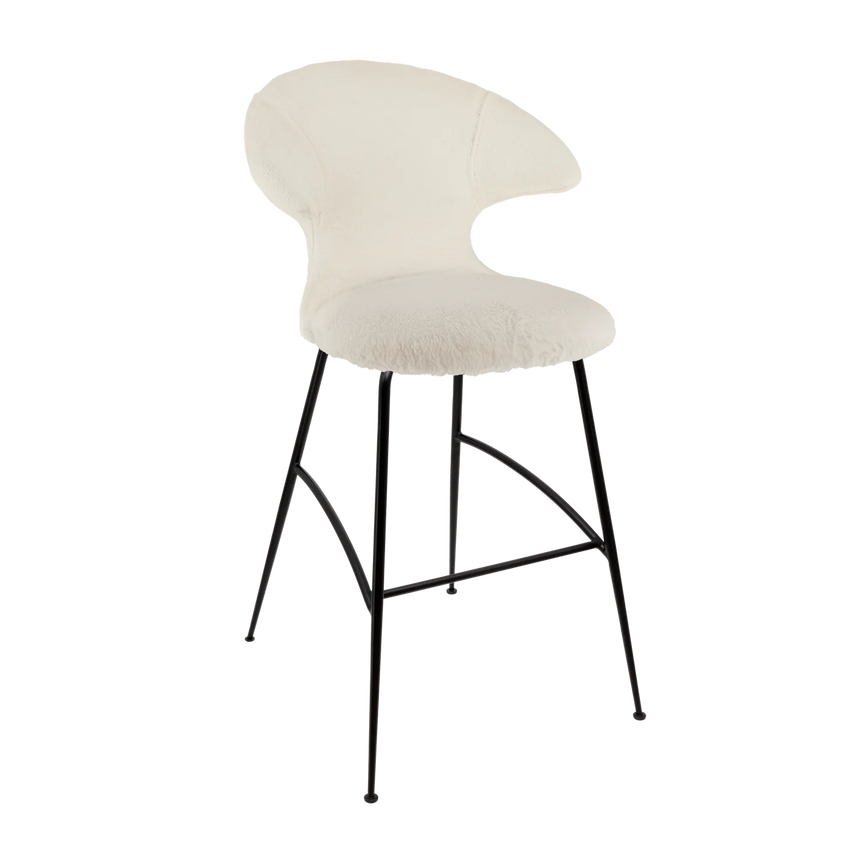 Time Flies plüss alacsony bárszék fekete lábbal