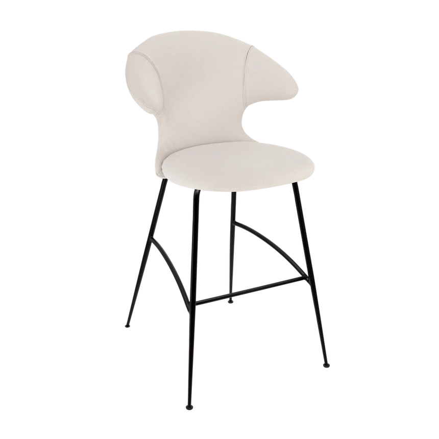 Time Flies szövet alacsony bárszék fekete lábbal