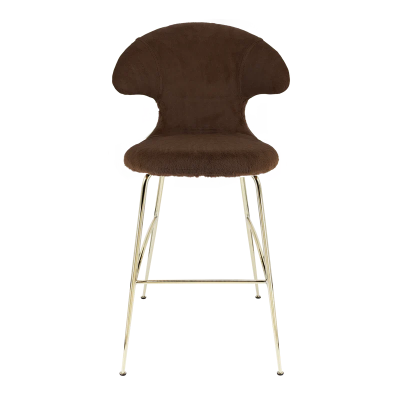 Time Flies plüss bárszék réz lábbal