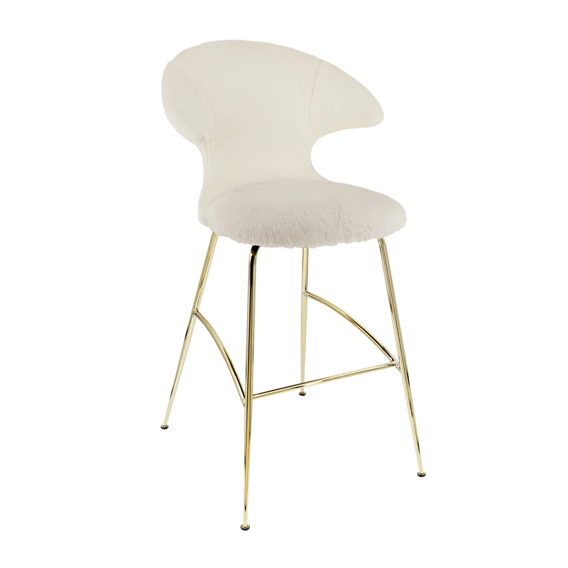 Time Flies plüss alacsony bárszék réz lábbal