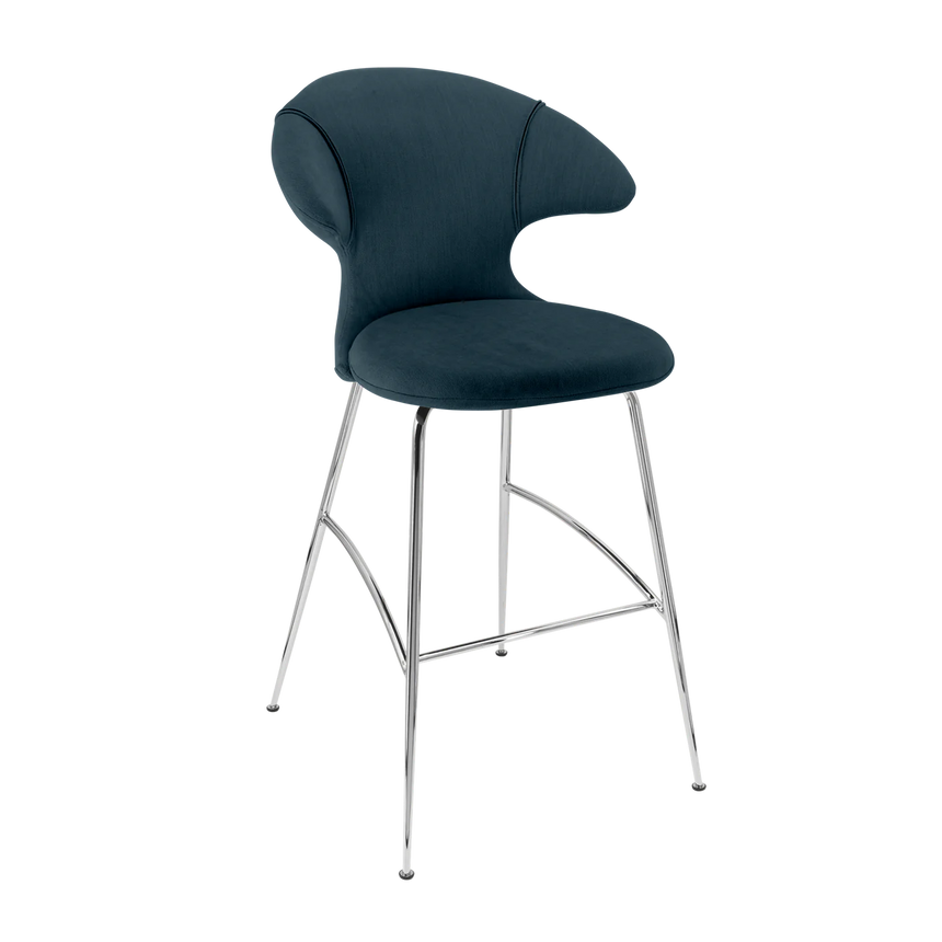 Time Flies szövet bárszék ezüst lábbal