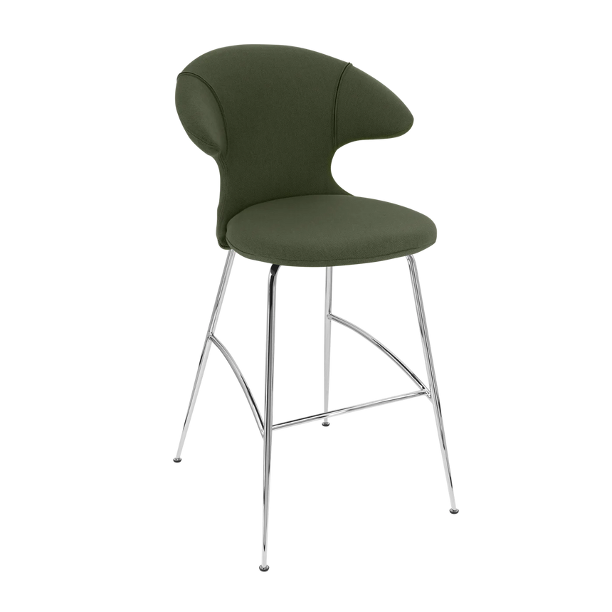 Time Flies szövet bárszék ezüst lábbal