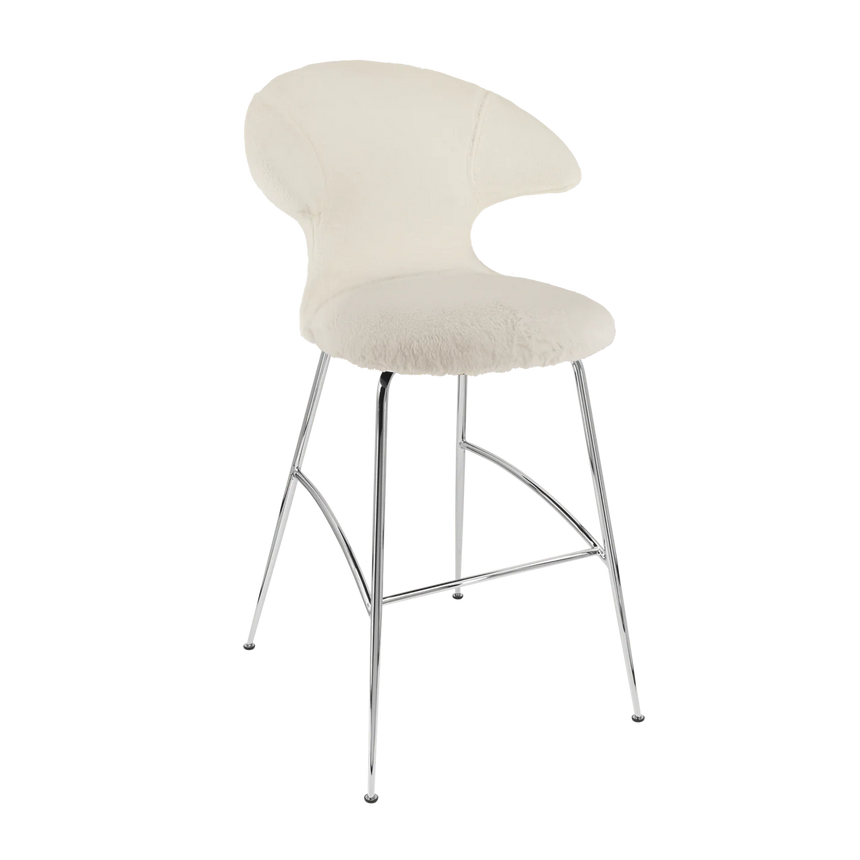 Time Flies plüss alacsony bárszék ezüst lábbal