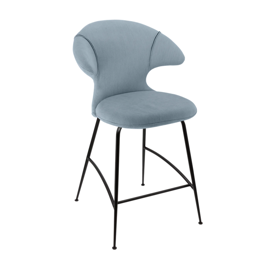 Time Flies szövet alacsony bárszék fekete lábbal