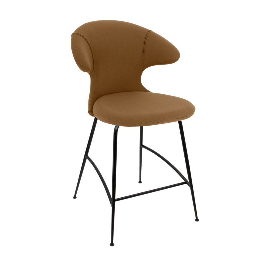 Time Flies szövet alacsony bárszék fekete lábbal