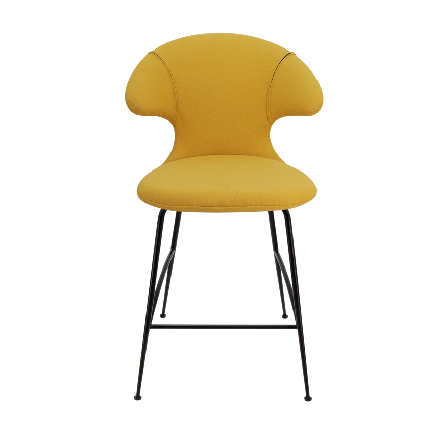 Time Flies szövet alacsony bárszék fekete lábbal