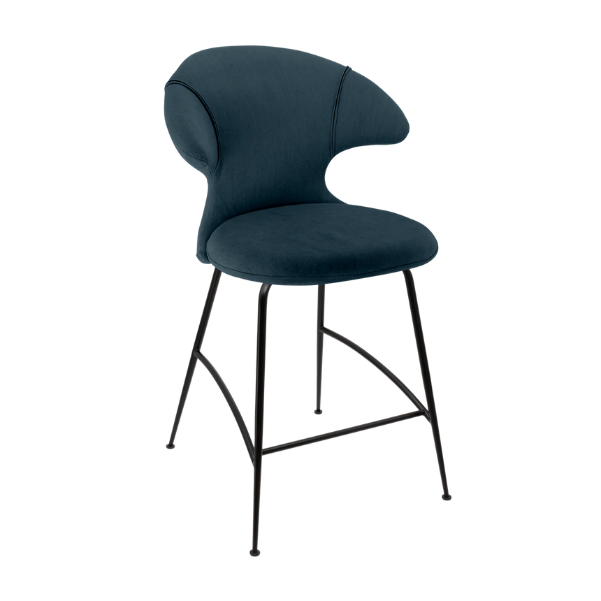 Time Flies szövet alacsony bárszék fekete lábbal