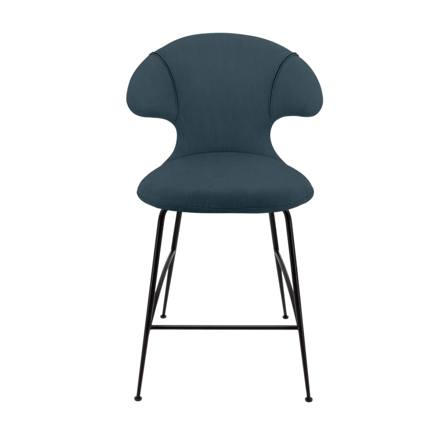 Time Flies szövet alacsony bárszék fekete lábbal