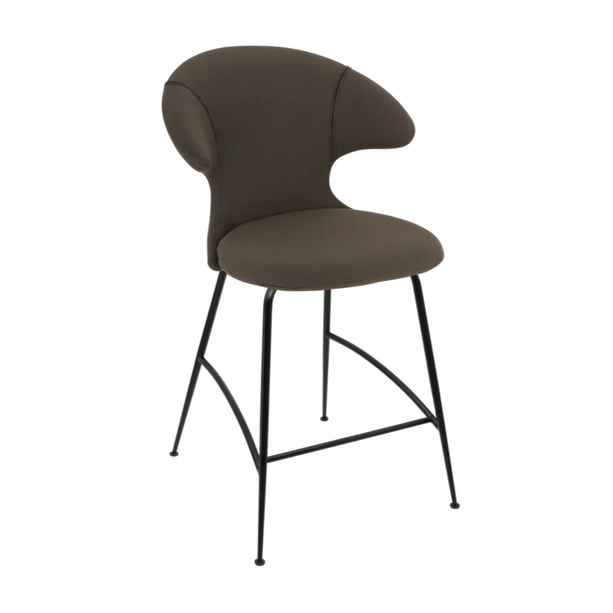 Time Flies szövet alacsony bárszék fekete lábbal