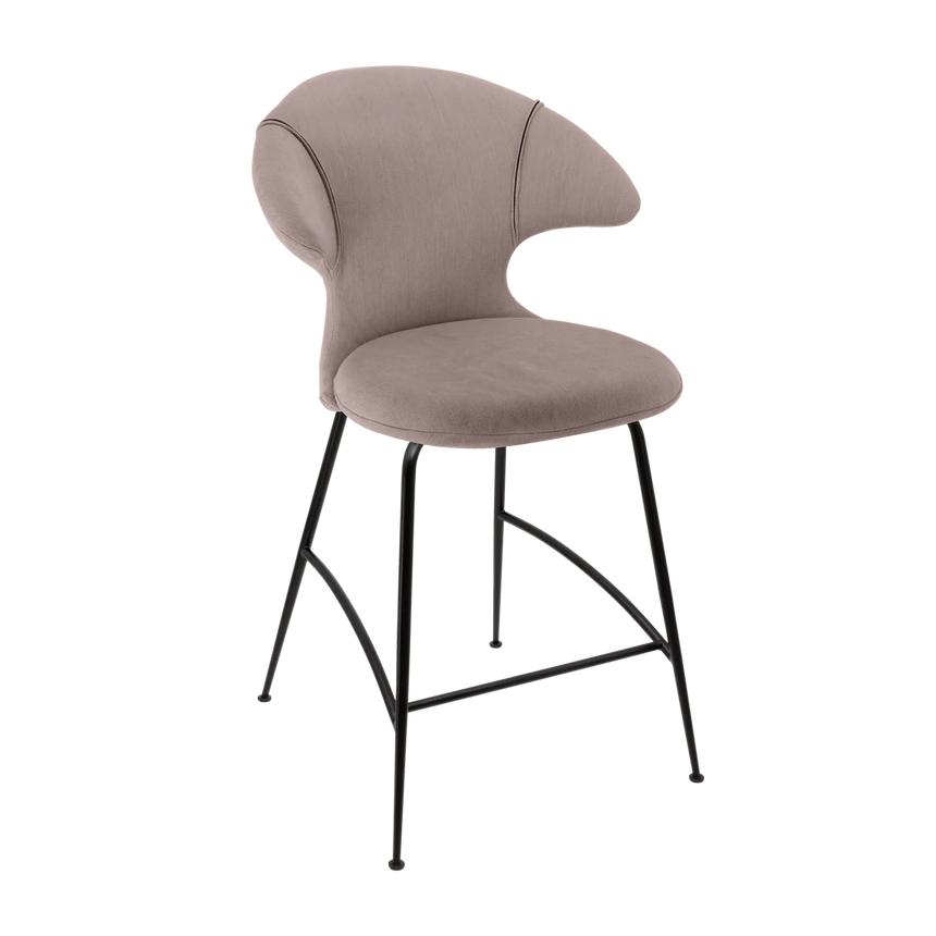 Time Flies szövet alacsony bárszék fekete lábbal