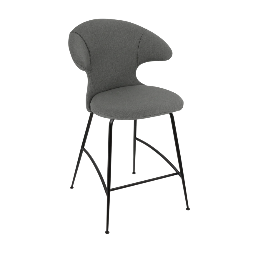 Time Flies szövet alacsony bárszék fekete lábbal