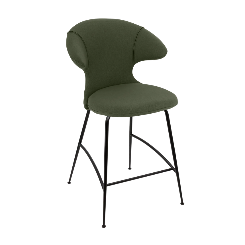 Time Flies szövet alacsony bárszék fekete lábbal