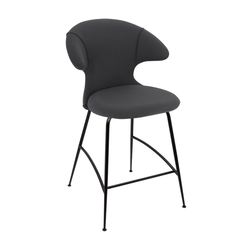 Time Flies szövet alacsony bárszék fekete lábbal