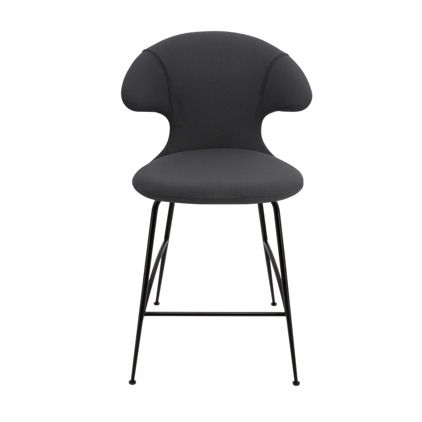 Time Flies szövet alacsony bárszék fekete lábbal