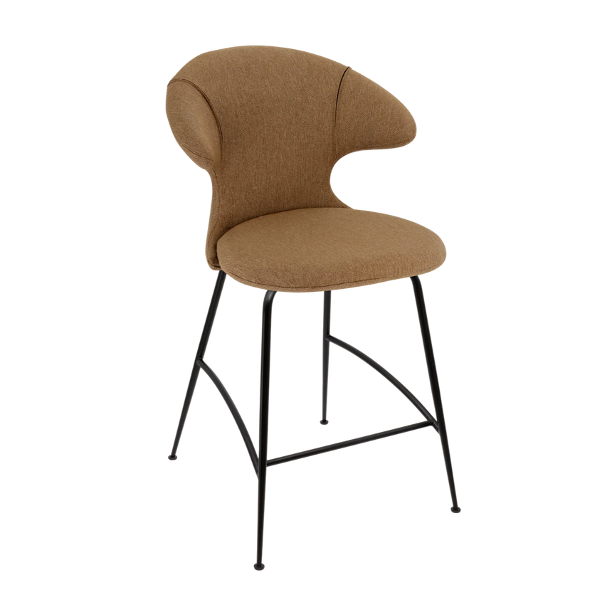 Time Flies szövet alacsony bárszék fekete lábbal