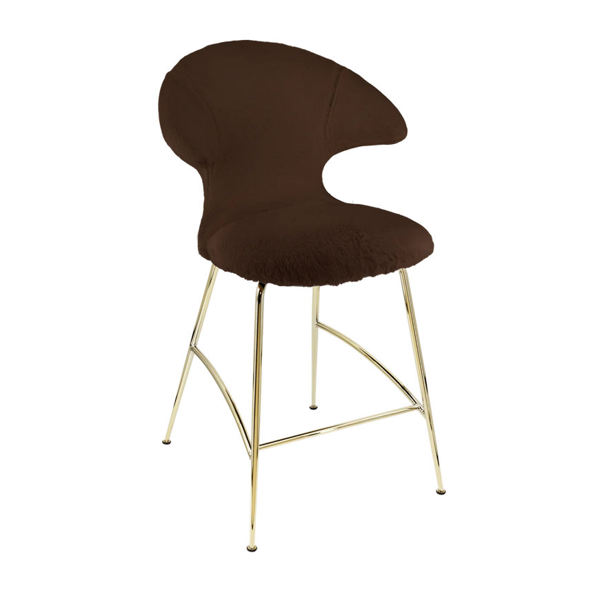 Time Flies plüss alacsony bárszék réz lábbal