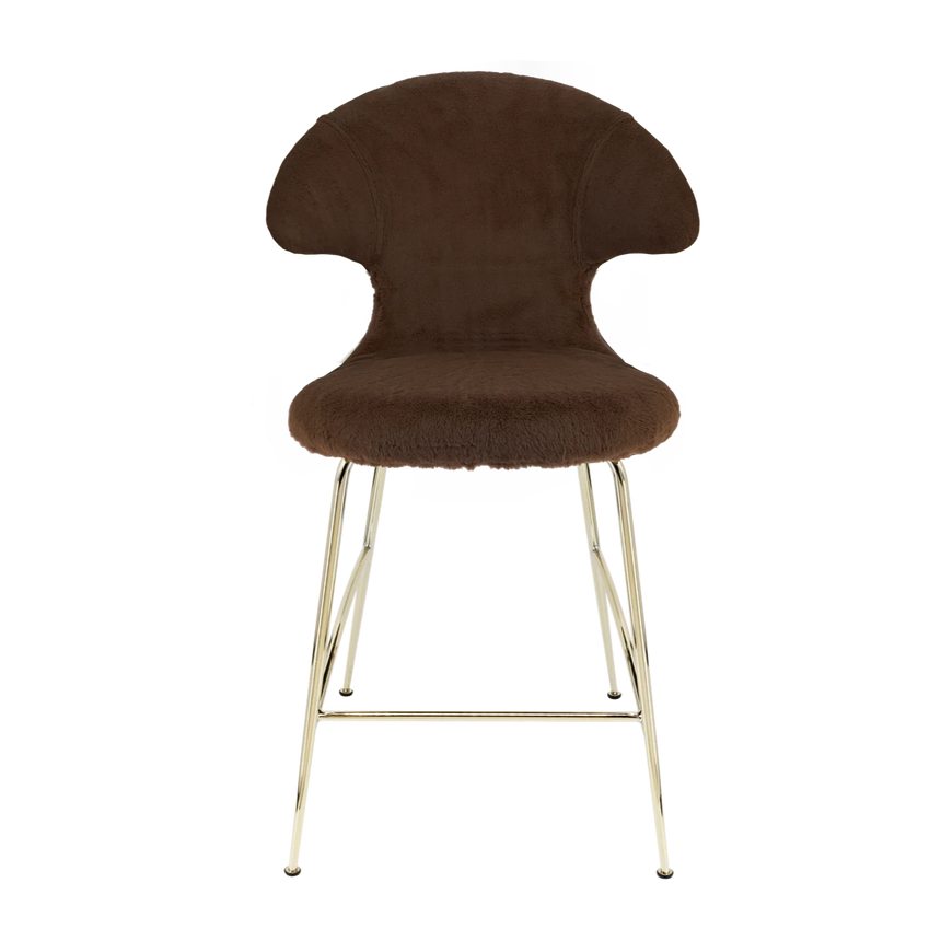 Time Flies plüss alacsony bárszék réz lábbal