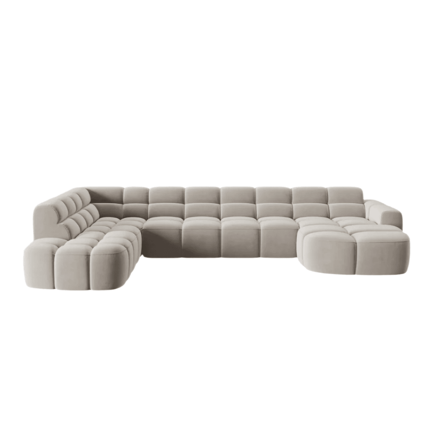 Lisa U-shaped velvet sofa with left corner unit