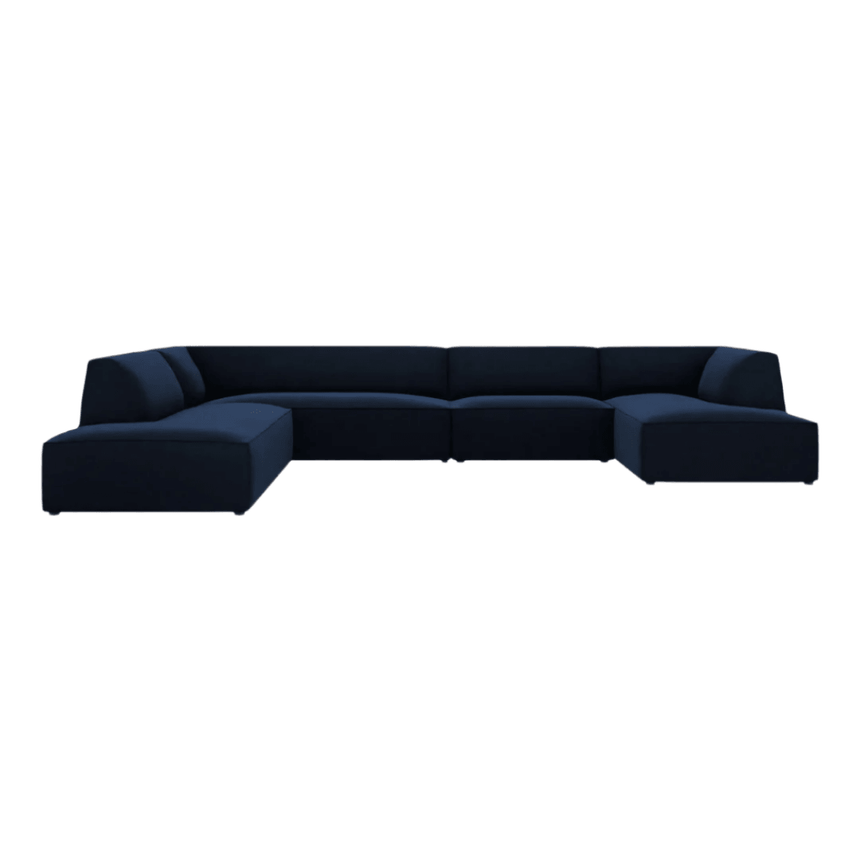 Ruby U-shaped velvet sofa with left corner unit