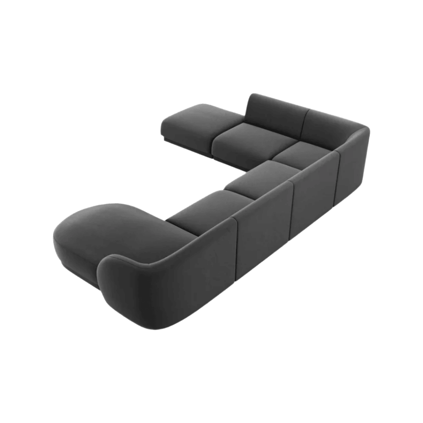 Miley U alakú bársony kanapé bal sarokelemmel