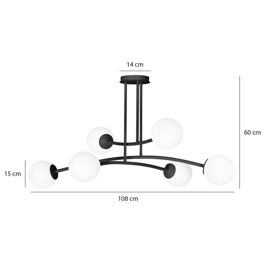 Halldor 6 fém mennyezeti lámpa