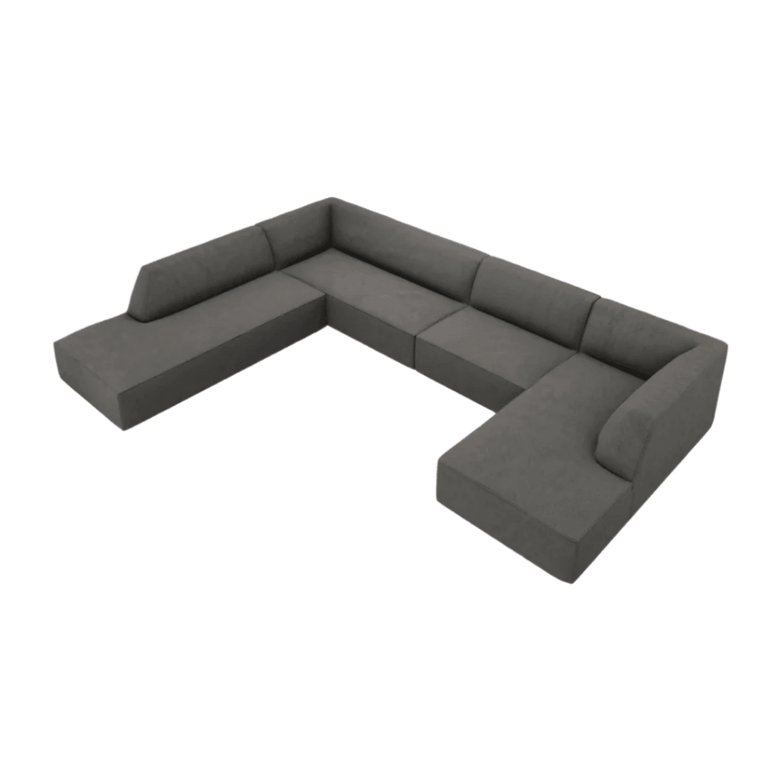 Ruby U-shaped corduroy sofa with left corner unit