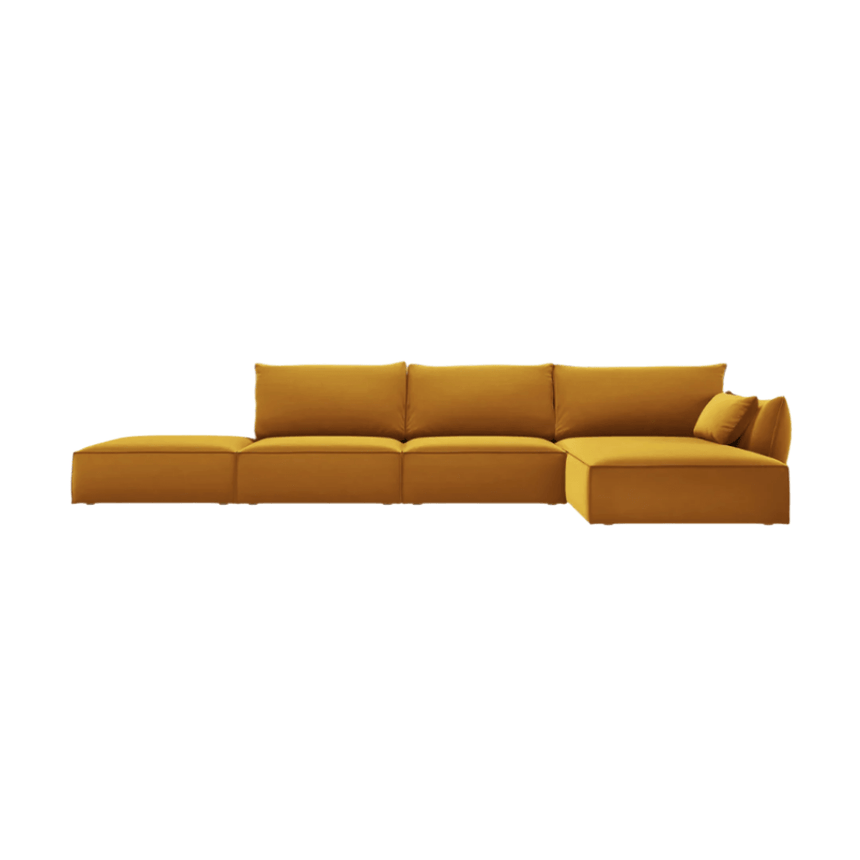 Kaelle right-hand velvet corner sofa 364x171