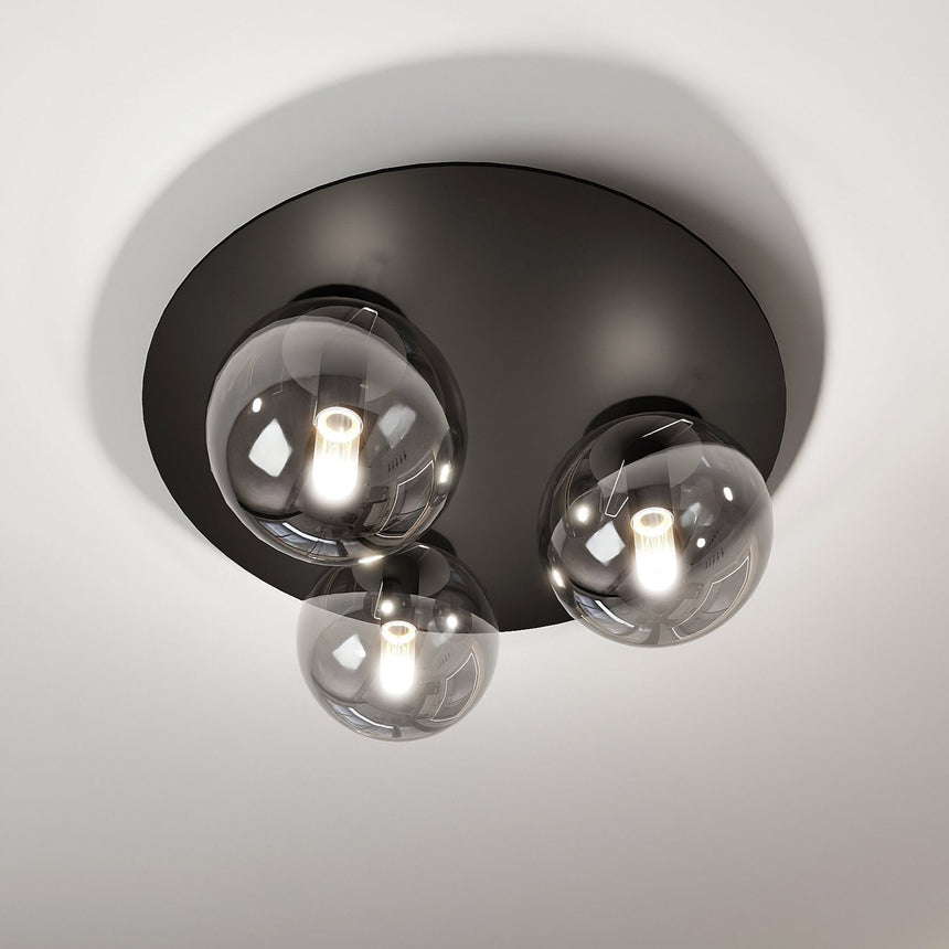 Solar 3 Graphite metal ceiling lamp