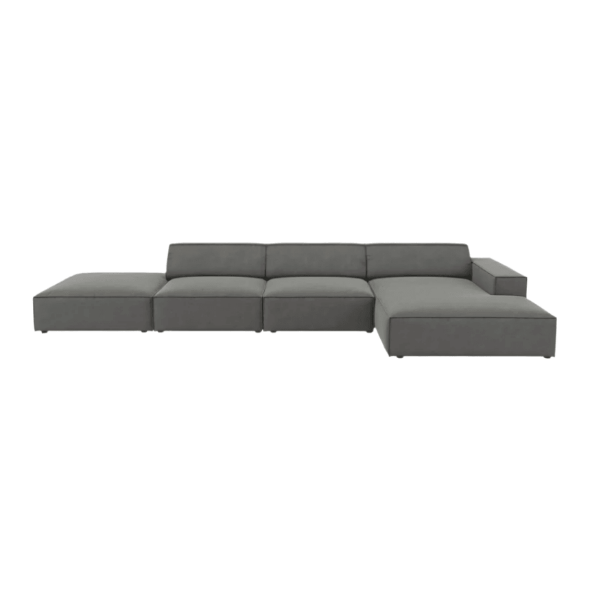 Jodie jobbos bársony sarokkanapé 341x166