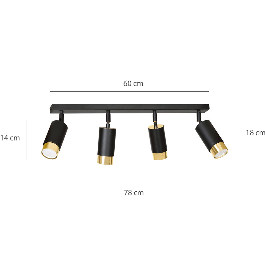 Hiro 4 fém mennyezeti lámpa