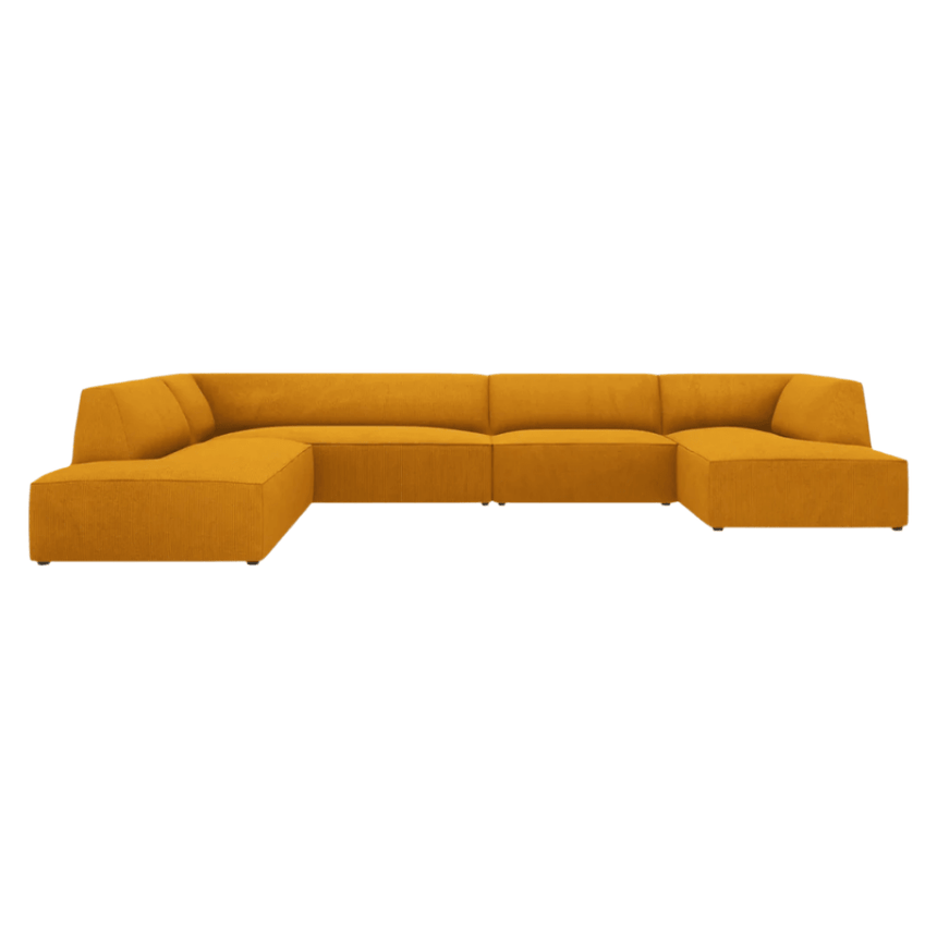 Ruby U-shaped corduroy sofa with left corner unit