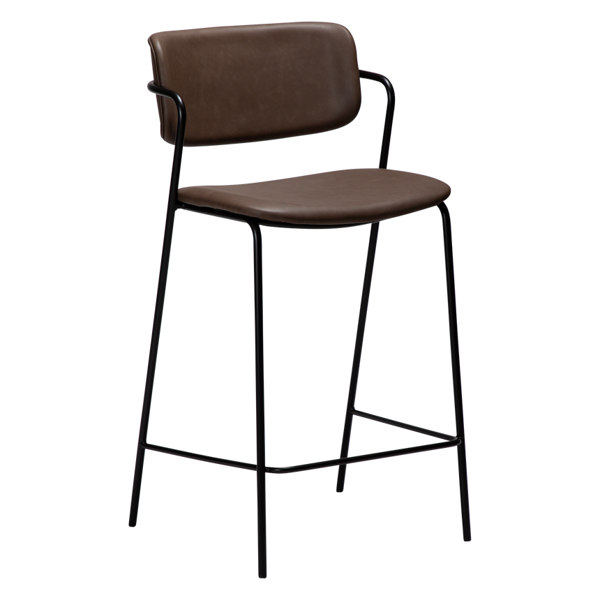 Zed textile leather low bar stool