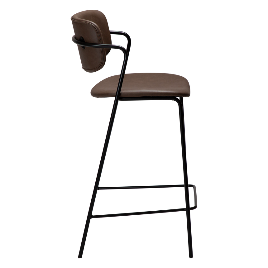 Zed textile leather low bar stool