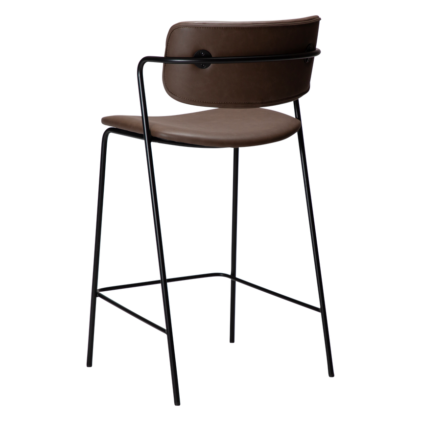 Zed textile leather low bar stool