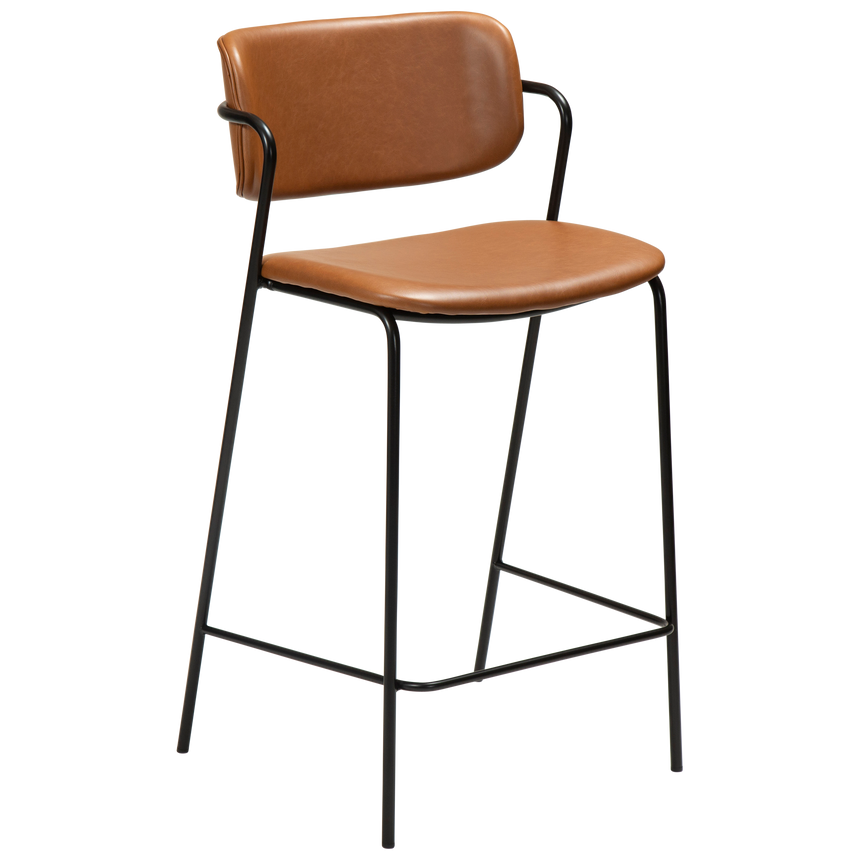Zed textile leather low bar stool