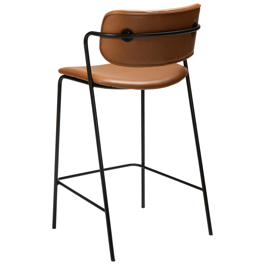 Zed textile leather low bar stool
