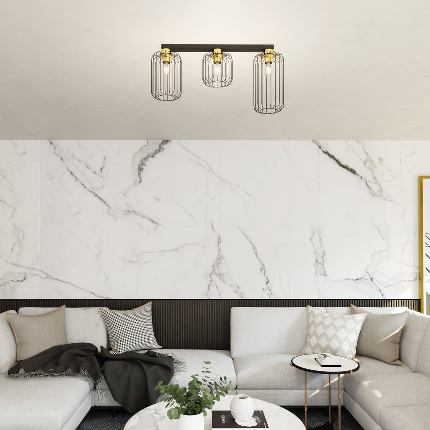 Barn 3 fém mennyezeti lámpa