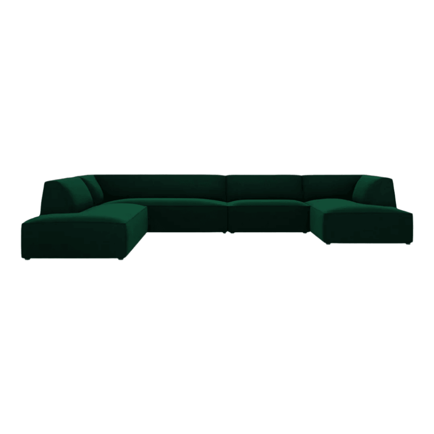 Ruby U-shaped velvet sofa with left corner unit