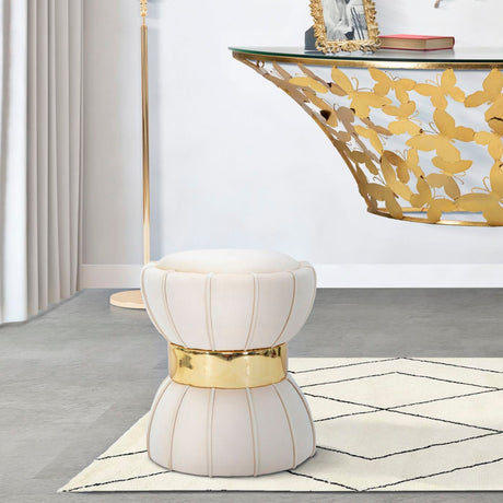 Flower velvet footrest