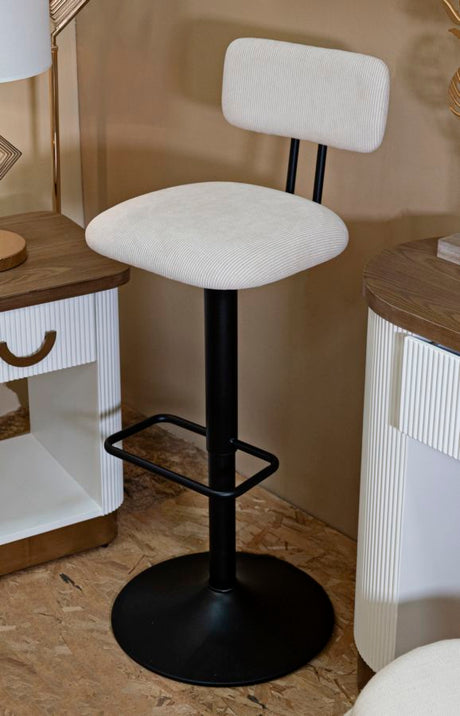 Light corduroy bar stool