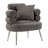 Silvery velvet armchair