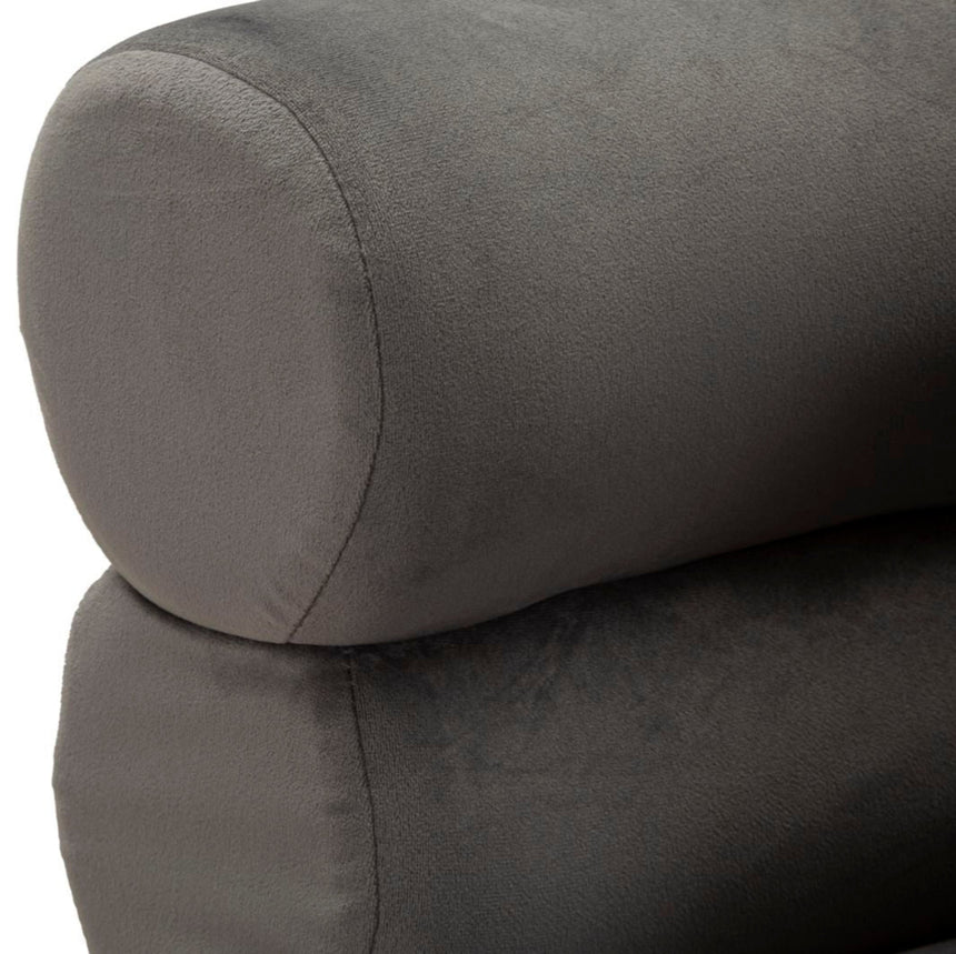 Silvery velvet armchair