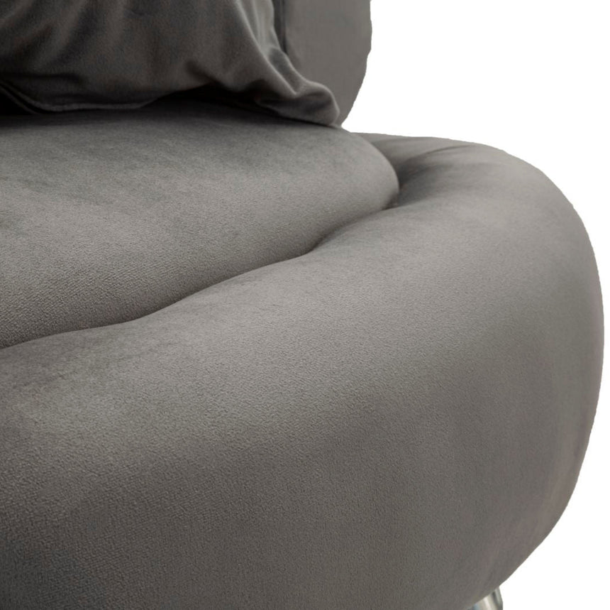 Silvery velvet armchair
