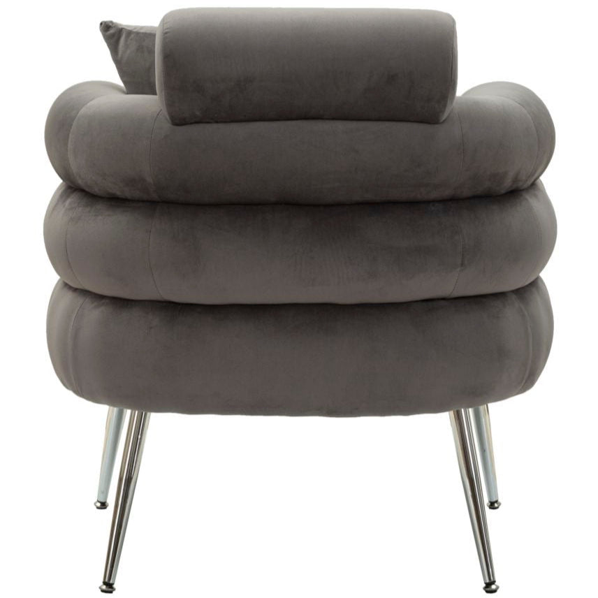 Silvery velvet armchair