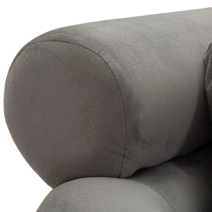 Silvery velvet armchair
