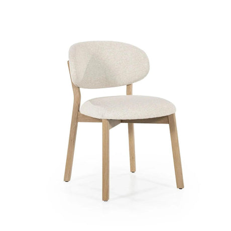 Mikky fabric chair with natural legs