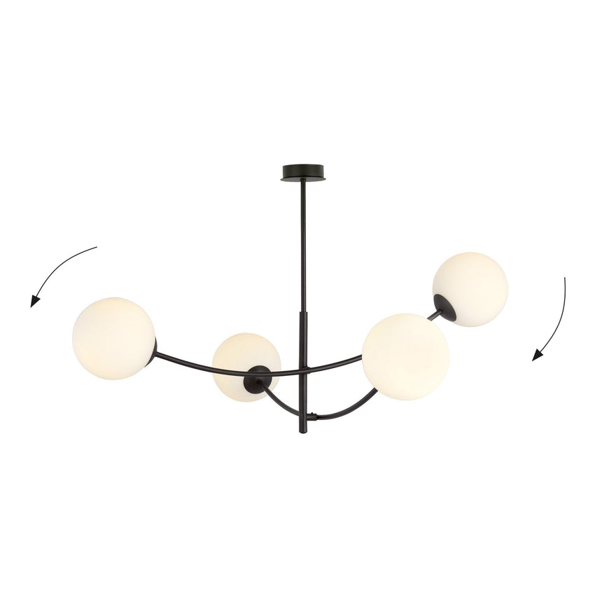 Hunter 4 Opal metal ceiling lamp